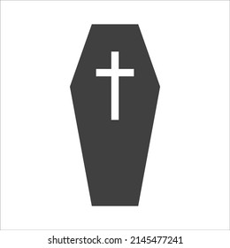 Coffin Icon Simple Silhouette Flat Style Vector Illustration On White Background