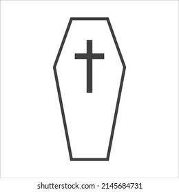 Coffin Icon Simple Silhouette Flat Style Vector Illustration On White Background