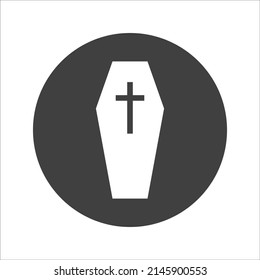 Coffin Icon Simple Silhouette Flat Style Vector Illustration On White Background