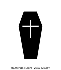 Coffin icon simple silhouette flat style vector illustration