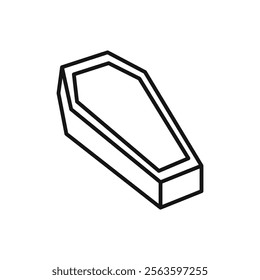 Coffin icon Simple thin line flat symbol