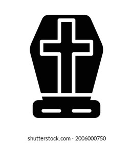 coffin icon solid illustration helloween