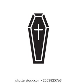 Coffin icon Thin line flat illustration