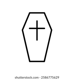 Coffin icon in thin line style