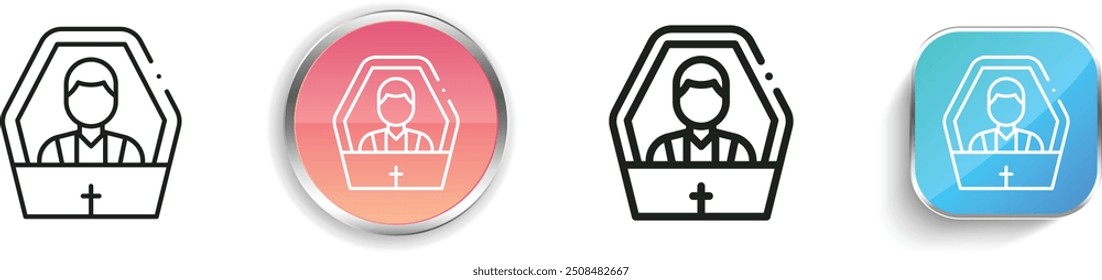 coffin icon. Thin Linear, Regular and Button Style Design Isolated On White Background