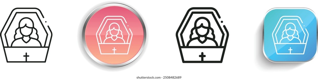 coffin icon. Thin Linear, Regular and Button Style Design Isolated On White Background