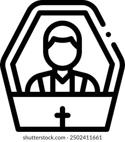 coffin icon. Thin Linear Style Design Isolated On White Background