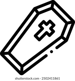 coffin icon. Thin Linear Style Design Isolated On White Background