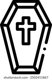 coffin icon. Thin Linear Style Design Isolated On White Background