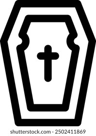 coffin icon. Thin Linear Style Design Isolated On White Background