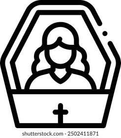 coffin icon. Thin Linear Style Design Isolated On White Background
