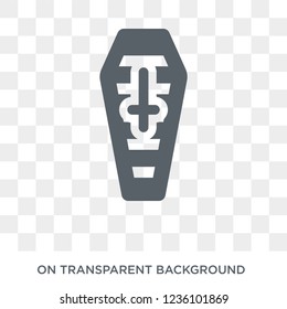 Coffin icon. Trendy flat vector Coffin icon on transparent background from Insurance collection. 