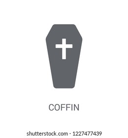Coffin icon. Trendy Coffin logo concept on white background from Insurance collection. Suitable for use on web apps, mobile apps and print media.