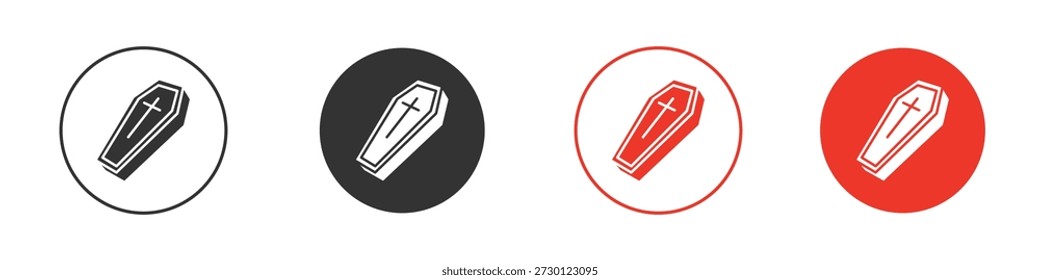 Icono del ataúd para ui o ux aislado en blanco para el App móvil, editable