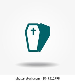 Coffin icon vector.