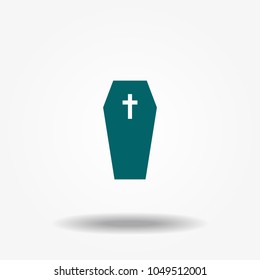 Coffin icon vector.