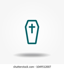 Coffin icon vector.