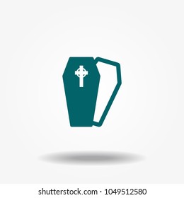 Coffin icon vector.