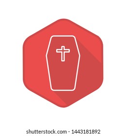 Coffin Icon. Vector Button. Eps