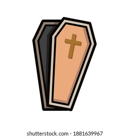 coffin icon vector of color style illustration design