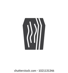 Coffin icon vector, filled flat sign, solid pictogram isolated on white. Casket symbol, logo illustration.