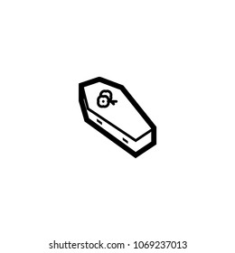 Coffin icon. Vector coffin illustration