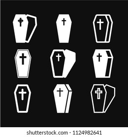 Coffin icon vector, illustration isolated on background