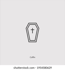 coffin icon vector isolated on white background