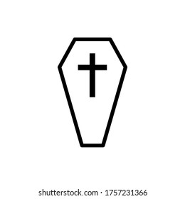 Coffin icon vector on white background