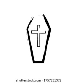 Coffin icon vector on white background