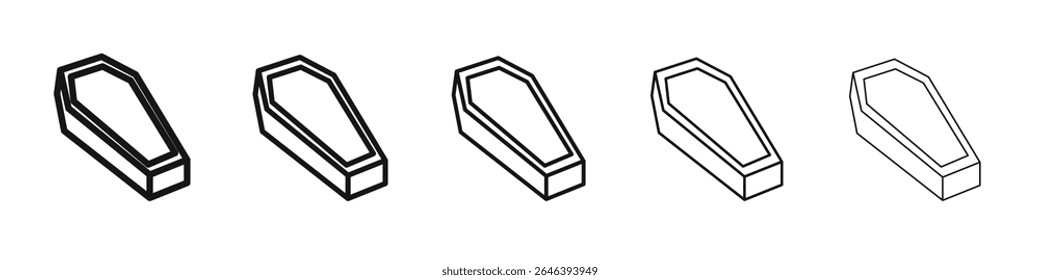 Coffin icon vector outline set illustration sign