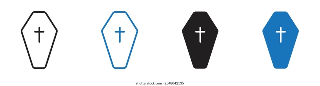 Esquema del conjunto de Vectores del icono del ataúd