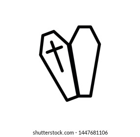 Coffin icon vector sign illustration