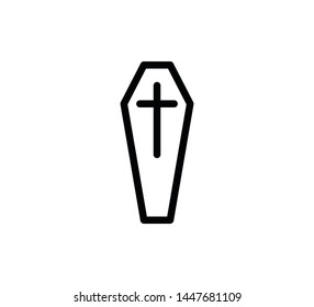 Coffin icon vector sign illustration