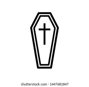 Coffin icon vector sign illustration