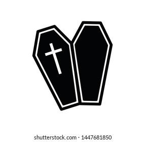 Coffin icon vector sign illustration