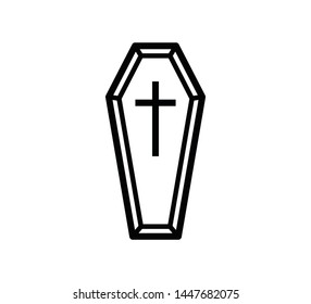 Coffin icon vector sign illustration
