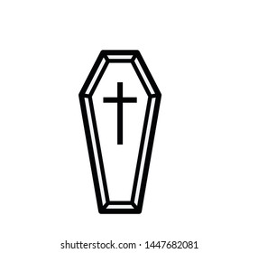 Coffin icon vector sign illustration