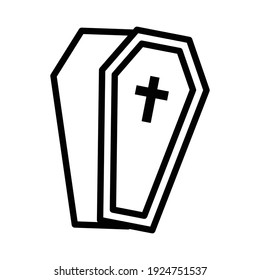 Coffin Icon Vector Sign And Symbols.