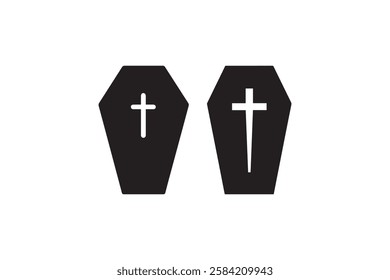 coffin icon vector silhouette isolated in white background