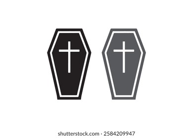 coffin icon vector silhouette isolated in white background