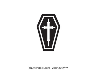 coffin icon vector silhouette isolated in white background