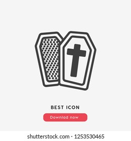 coffin icon vector. Vampire coffin symbol.