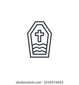coffin icon. vector.Editable stroke.linear style sign for use web design,logo.Symbol illustration.