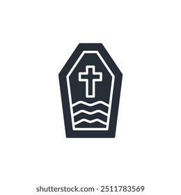coffin icon. vector.Editable stroke.linear style sign for use web design,logo.Symbol illustration.