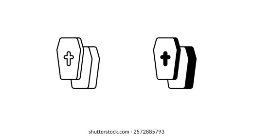 coffin icon with white background vector stock illustration