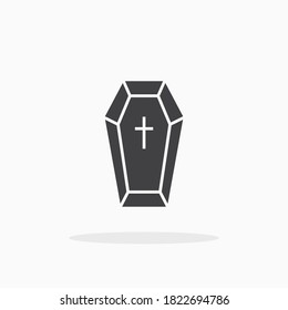 Coffin icon. For your design, logo. Vector illustration.
