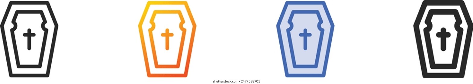 coffin icon.Thin Linear, Gradient, Blue Stroke and bold Style Design Isolated On White Background
