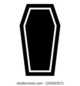 Coffin Insurance concept Funeral subject Lid coffin icon black color
