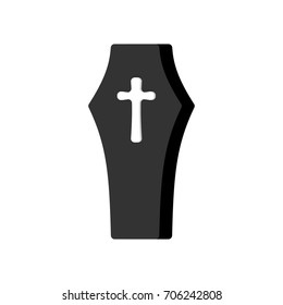 Coffin isolated. casket on white background. Religion object
